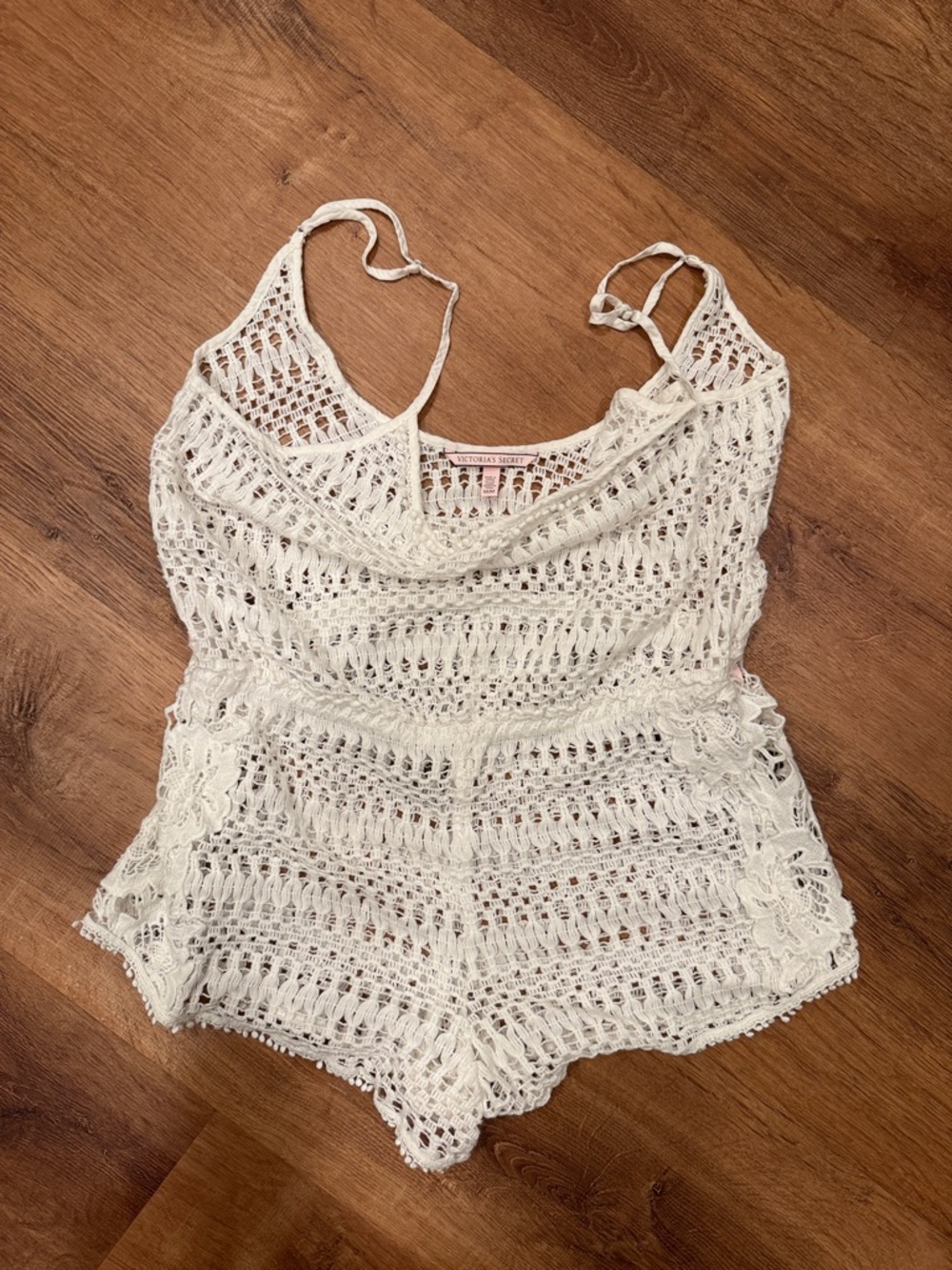 Victoria's Secret Cream Crochet Romper Coverup